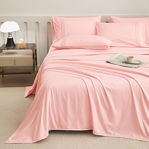 JELLYMONI Juego de sábanas tamaño matrimonial, juego de sábanas de microfibra ultrasuave color verde aguacate para cama de tamaño matrimonial,