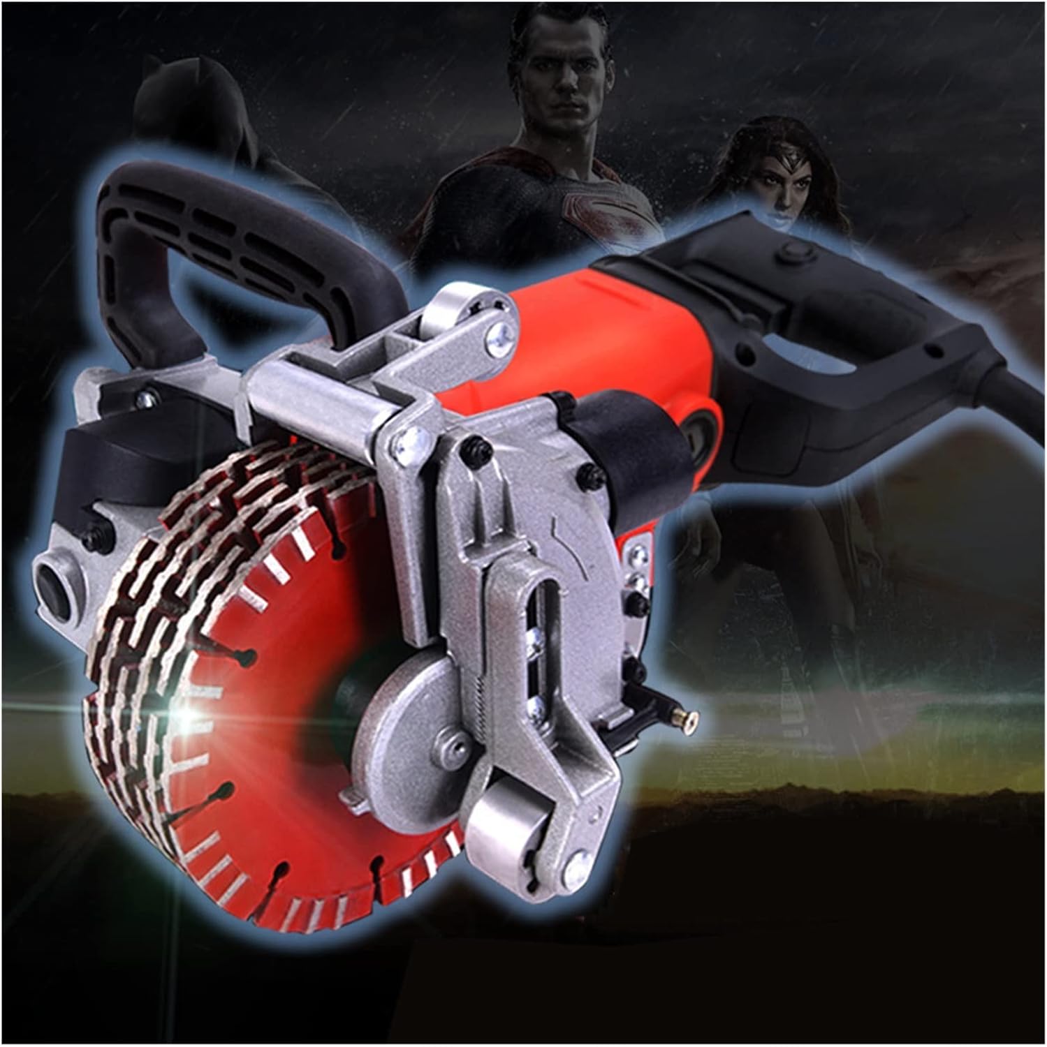 Wall Grooving Machine 1900W Electric Circular With 4 Blades Saw Slotting Machine Hydroelectric Installation Dust-Free Wall Concrete Cutting Machine for Cutting Slotting Marble Concrete Grooves