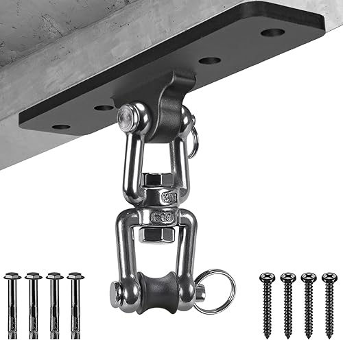 Percha para bolsas pesadas, colgador de techo para saco de boxeo, gancho de rotación de 360 para boxeo, artes marciales mixtas, yoga aéreo, hamaca y