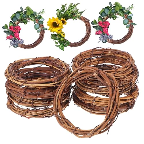 Alipis 10pcs Natural Dried Rattan Ring DIY Driftwood Wreath Decor