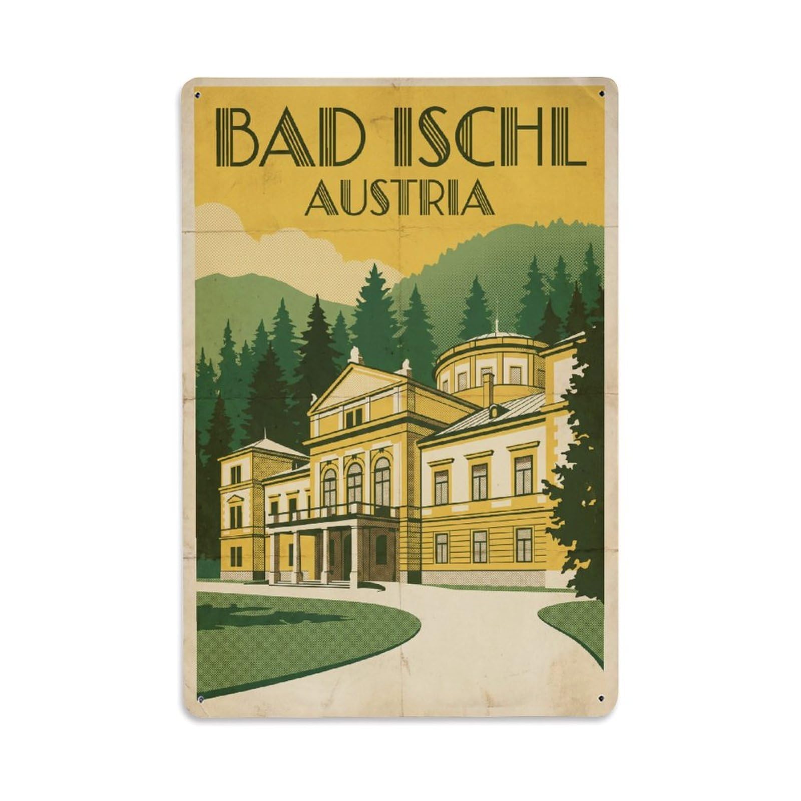 Austria Bad Ischl Vintage Metal Tin Sign