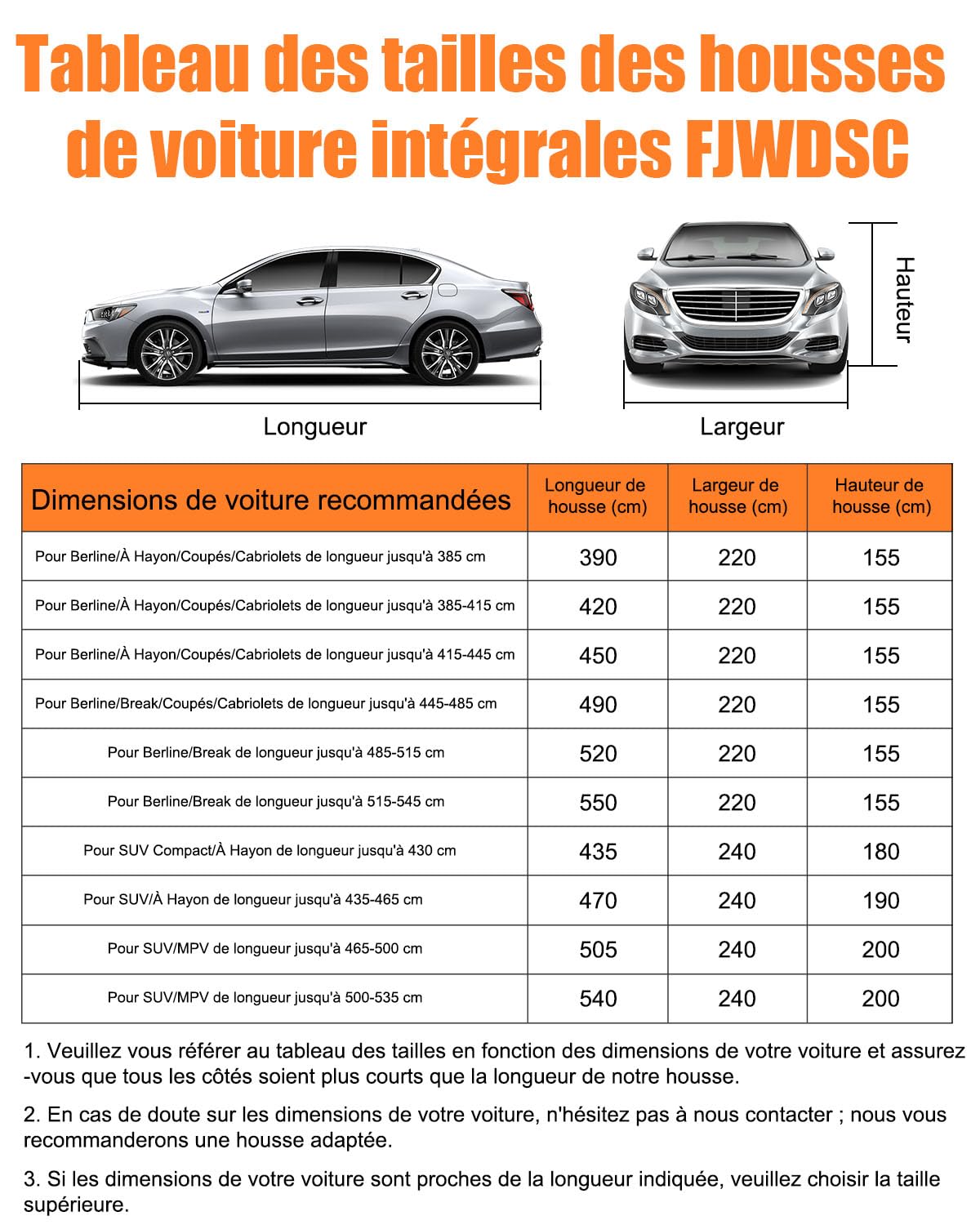 Bache Voiture Exterieur Entièrement Fermée pour SUV/MPV 465-500cm | 360° Tout étanche, Résistant au Vent, à la Poussière, Anti-UV et Anti-rayures, Oxford 420D avec Bandes Réfléchissantes