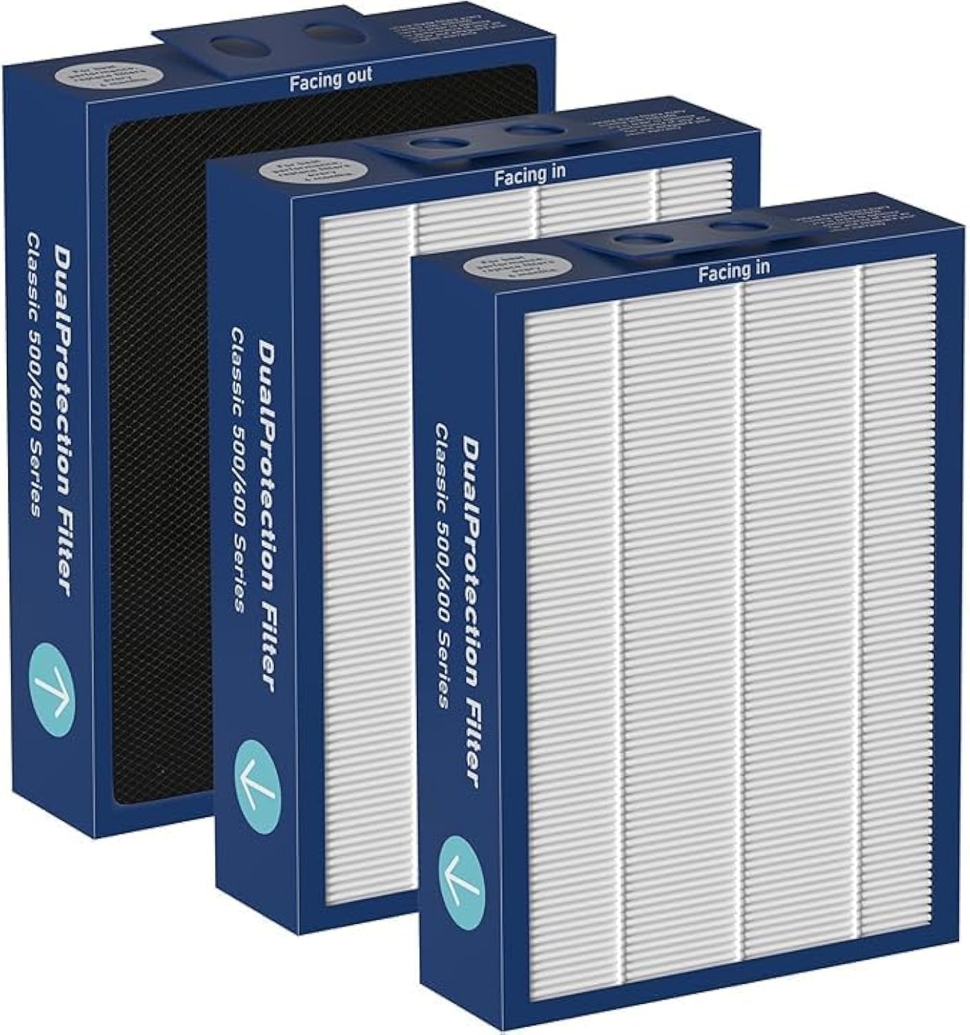 Klasyczny podwójny filtr ochronny serii 500/600, kompatybilny z oczyszczaczami powietrza serii Blueair 500/600 503 • 505 • 603 • 650E • 550E • 501 • 510 • 555EB • 601 • 605 • 580i • 680i • 690i