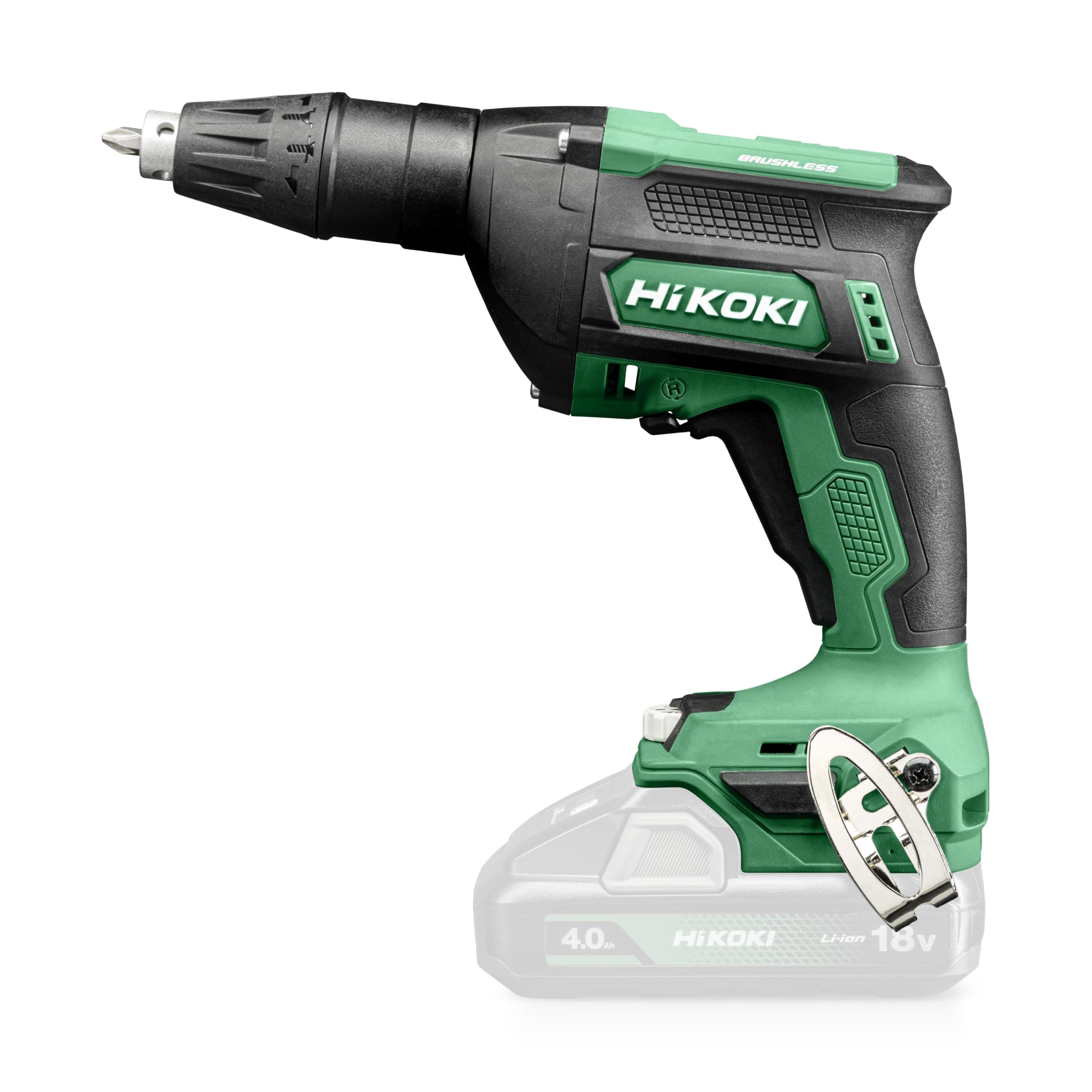 HiKOKI Akku-Trockenbauschrauber W18DAW2Z, 18 V, 5000 U/min, Brushless | Inklusive Koffer, für 41 mm Schrauben, Autostart & Impulsmodus, LED, ergonomisch, für Gipskarton Montage Serienverschraubung