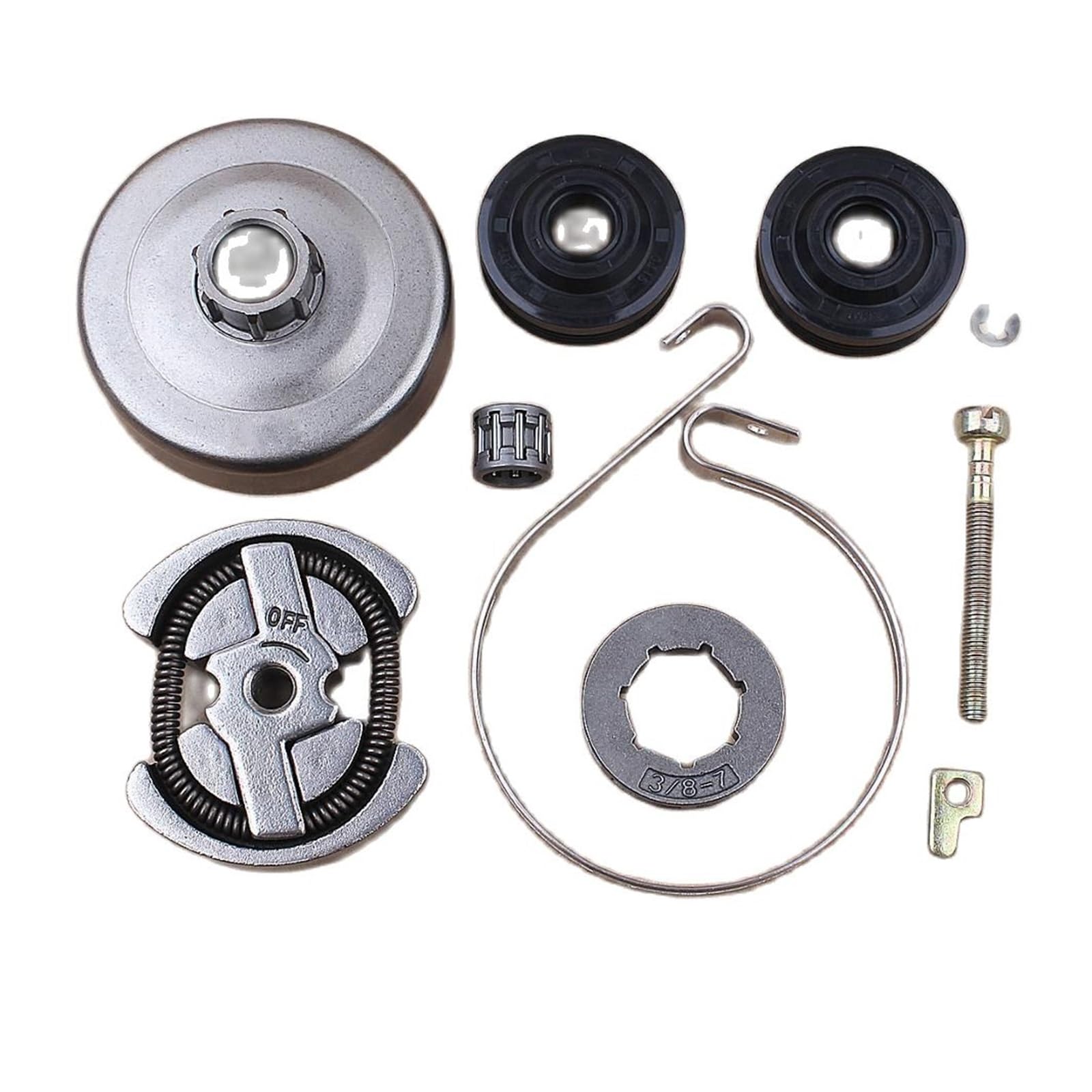 Tambor de embrague 3/8 7T, Kit de llanta de piñón for Partner 420 390 350 351 352 370 371, cadena de sello de aceite, banda de freno, piezas de motosierra