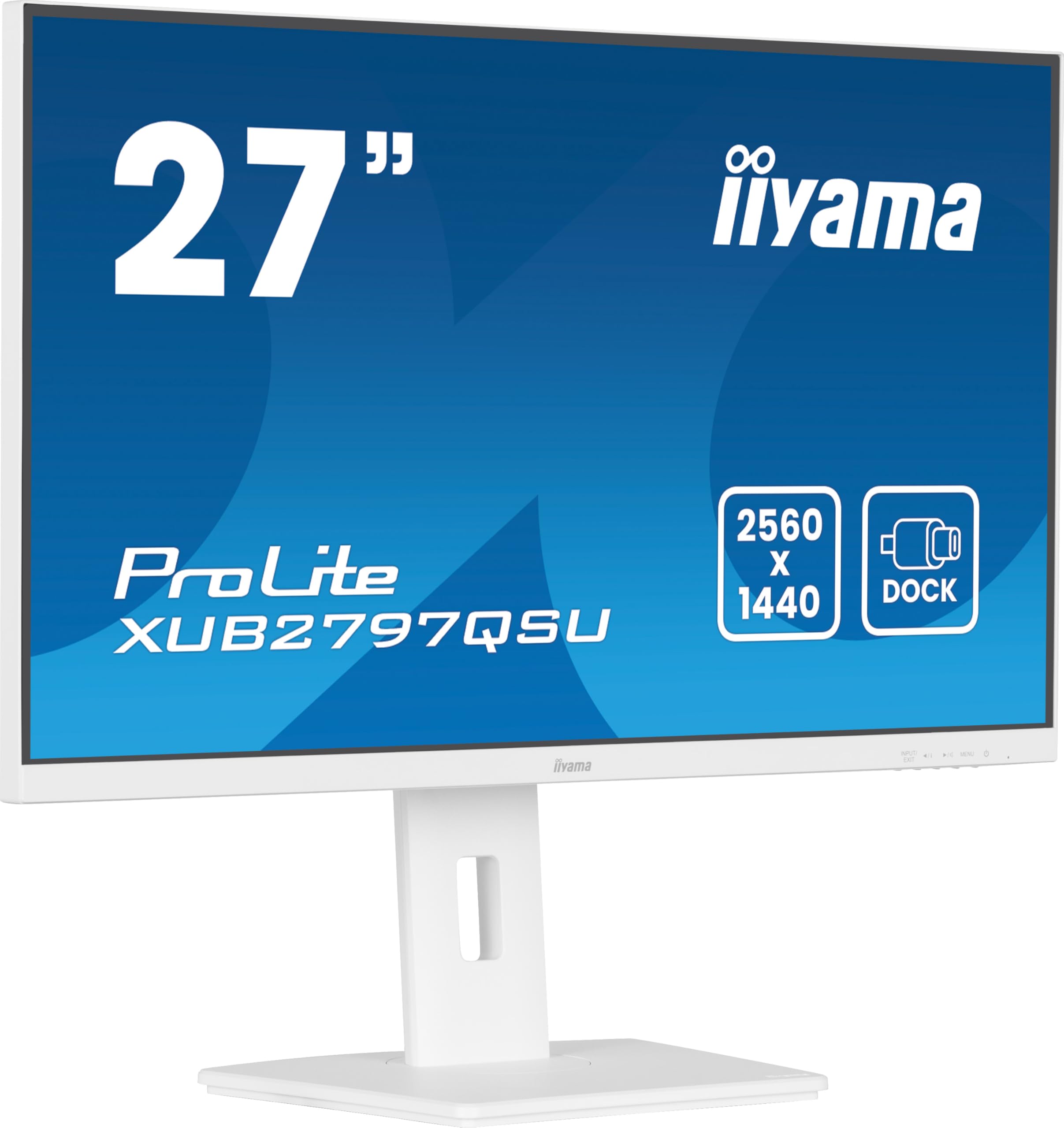 iiyama Prolite XUB2797QSU-W2 68,6cm 27" IPS LED-Monitor WQHD 100Hz HDMI DP USB3.2 Höhenverstellung Pivot Adaptive Sync weiß