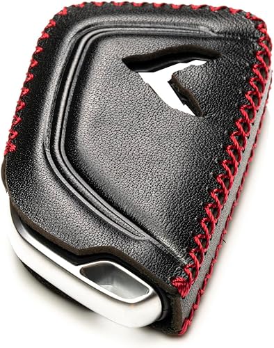 Miniatura 4 de Vitodeco Funda de piel auténtica para llavero inteligente con correa de cuero compatible con Chevrolet Corvette (modelos 2020 - 2026), 7 botones,