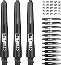 CyeeLife 15pcs Dart Shafts with 20 Metal o Rings,Plastic stems 35/41/48mm Multiple colors available