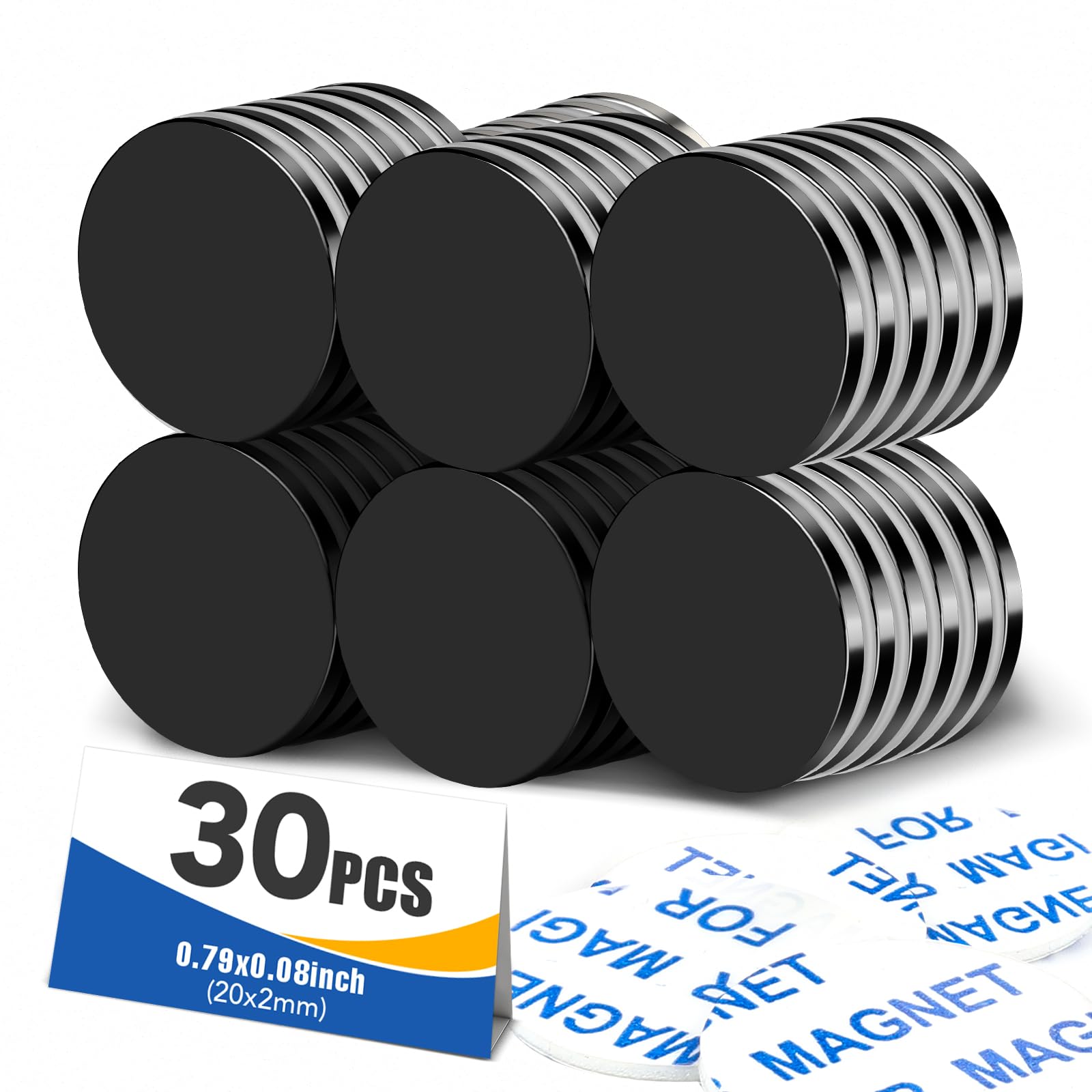 MIKEDE 20 Pack Strong Neodymium Disc Magnets with Adhesive Backing Silver — Amazon image 8