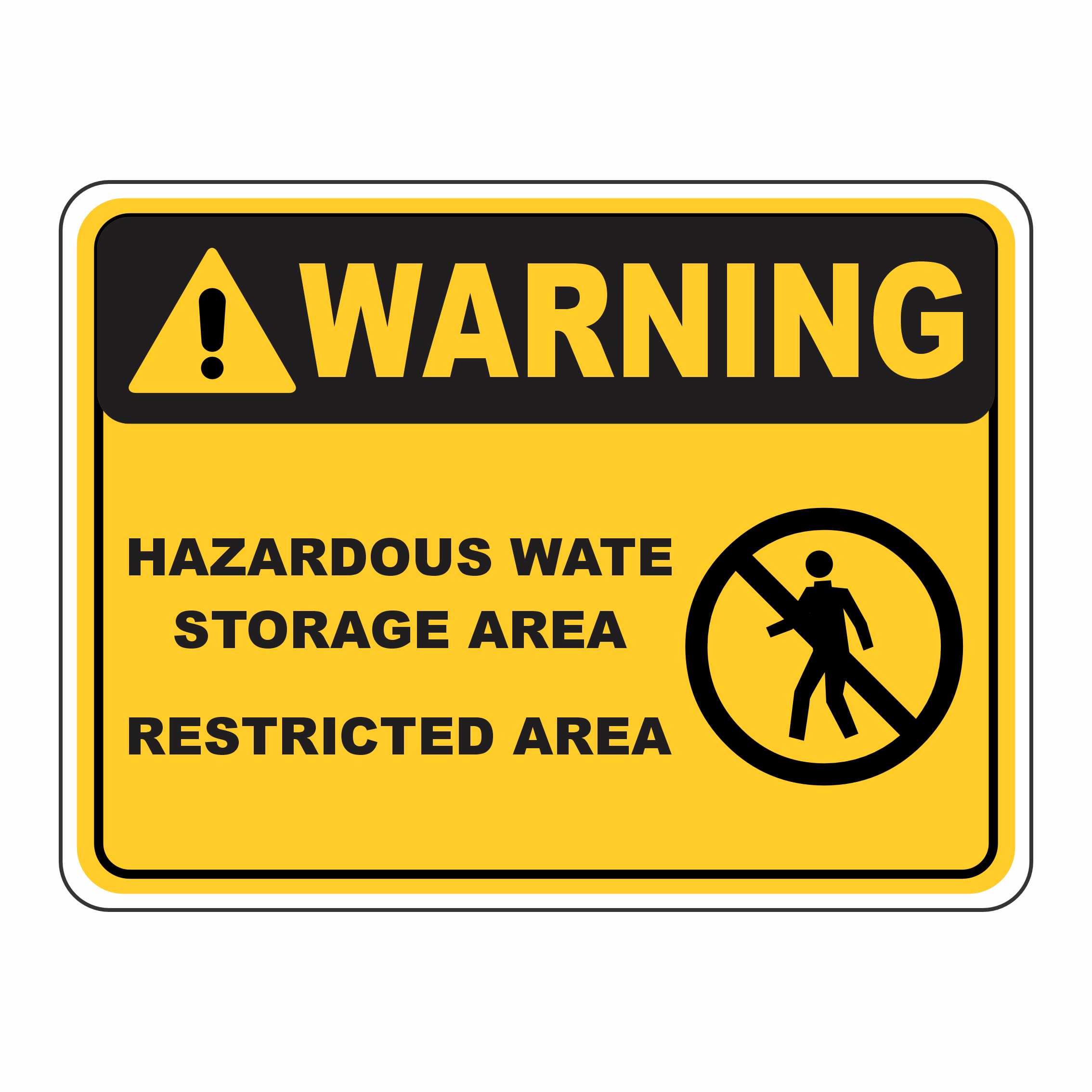 Hazardous Waste Storage Area Restricted Area with Symbol Warning Signs Metal Tin Sign 8 x 12 inch for Industrial & Commercial