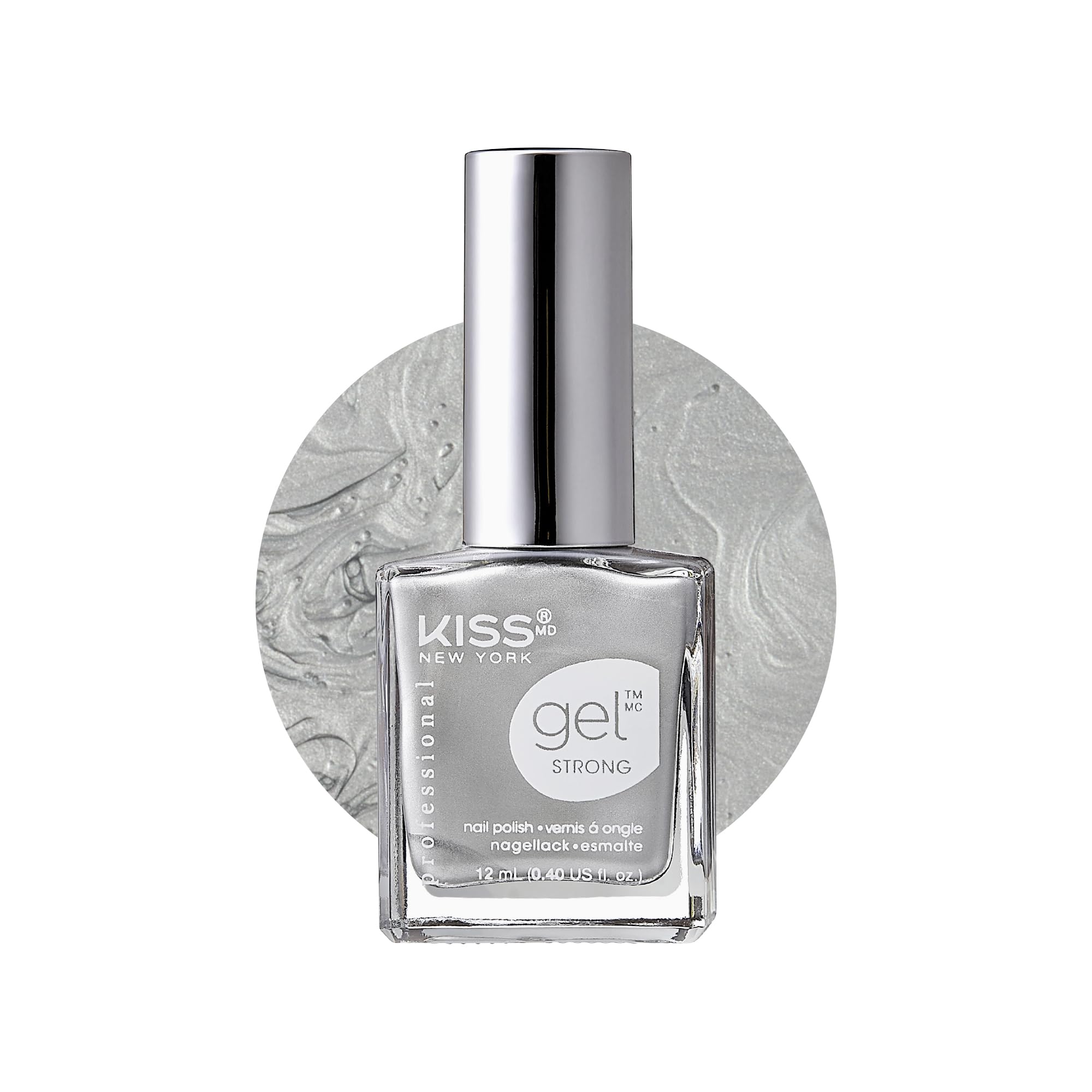 KISS NEW YORK Professional Gel Strong Nail Polish Glossy Shine Finish Vivid Shimmer Long Lasting Chipping Free Trending Futuristic Metal Color