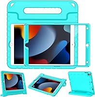 Vista 15 de LTROP Funda infantil para iPad de 9ª/8ª/7ª generación (2021/2020/2019), iPad 10.2 con protector de pantalla integrado, funda para niños con soporte