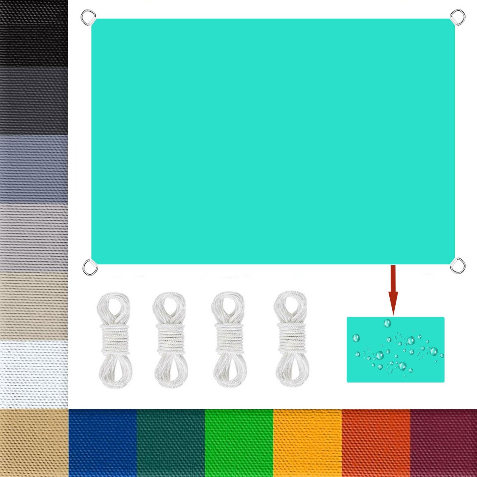 Toile protection solaire 2x5m imperméable polyester anti-UV bleu