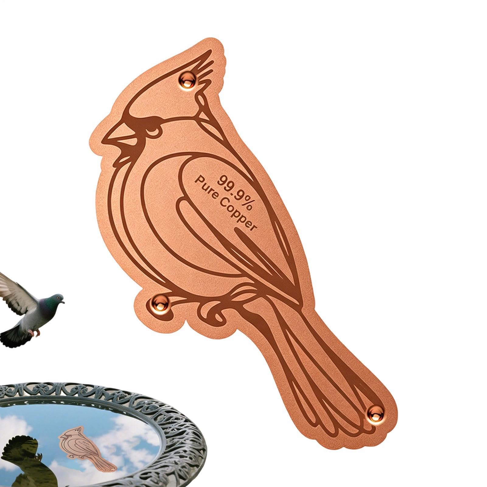 Baño de pájaros de cobre autolimpiable con triple soporte estable para fuentes de jardín