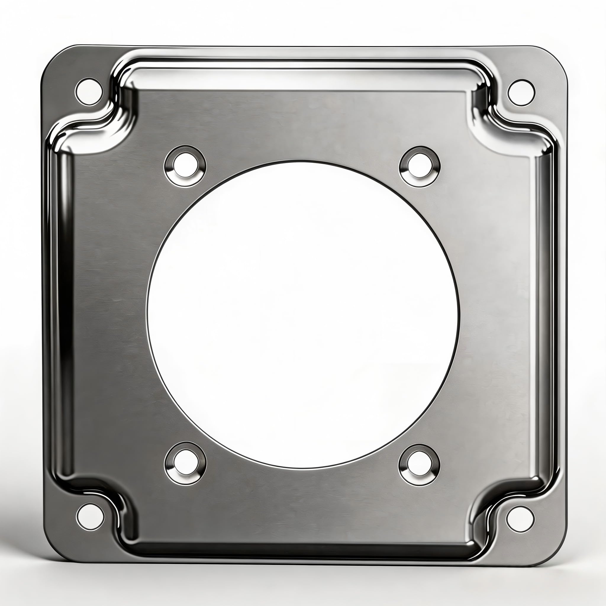 Photo 1 of 1 Pack Industrial Steel 4" Square Box Cover, 1/2" Raised, for NEMA 14-50 EV Outlets, 2.441" Diameter Opening, Surface Mount Electrical Cover Plate for Quick Device & Switch Installation, ETL Listed