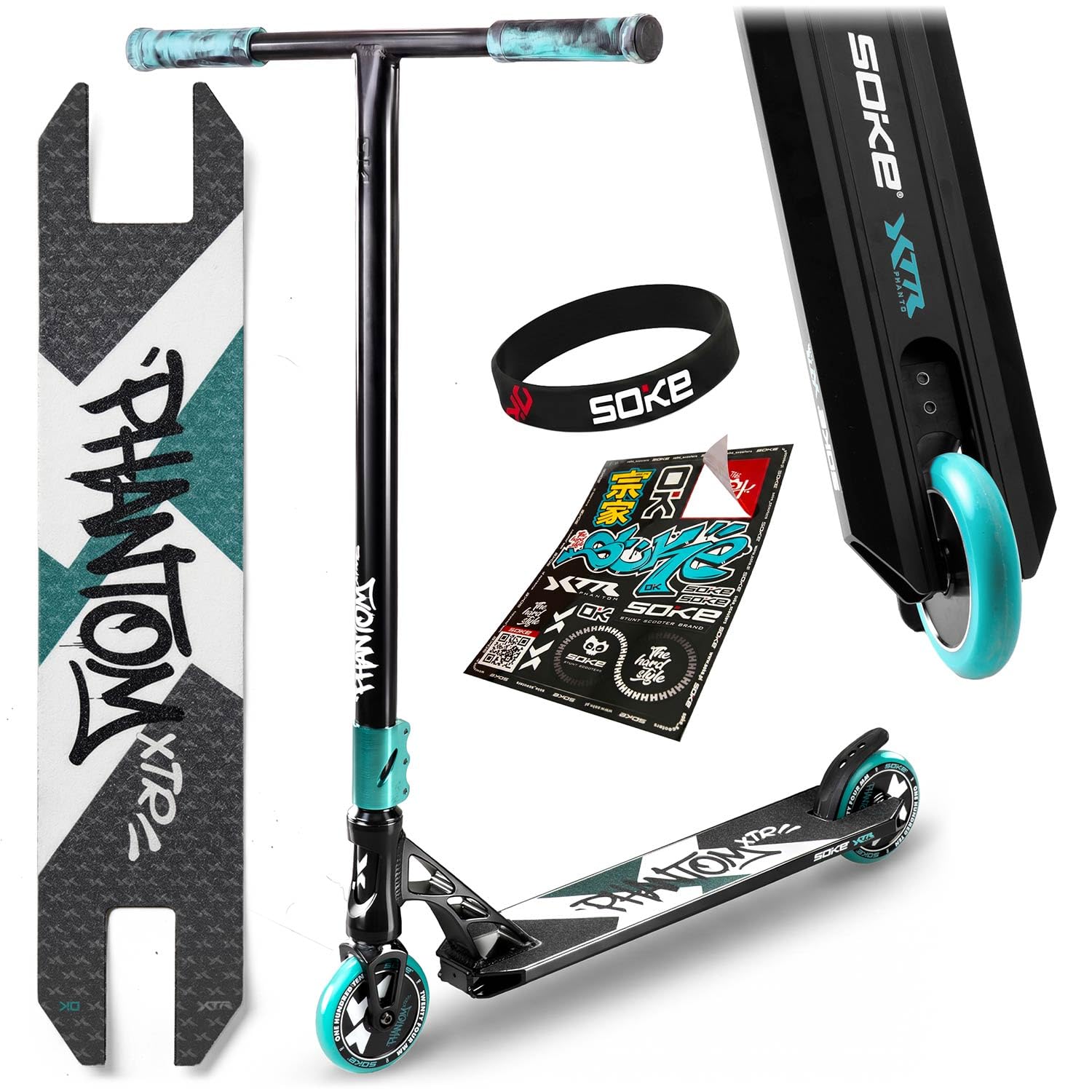 Soke XTR Trottinette Stunt pour Parc et Rue, ABEC-9