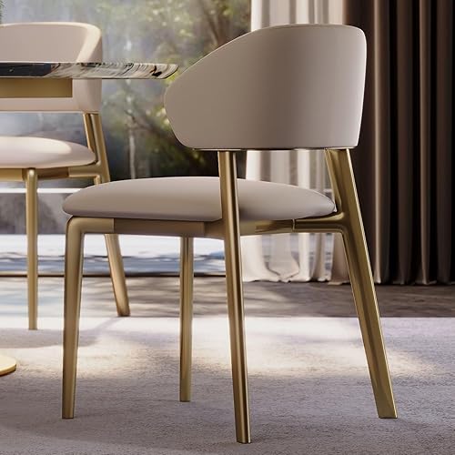 Miniatura 2 de JKGHK Dining Chairs Set, Leather Kitchen Chairs with Back, Upholstered Farmhouse Dining Chair with Cushioned Pad, Leather Upholstered Dining Chair