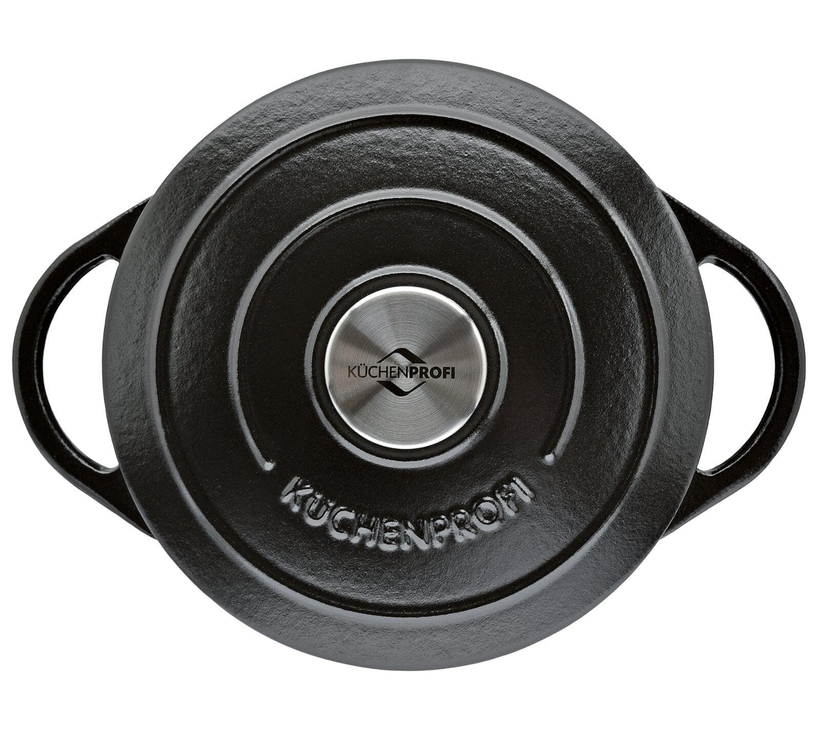 Küchenprofi 0401001028 Bratentopf rund, Provence, Gusseisen, schwarz, 16,8 x 29,2 x 34,8 cm
