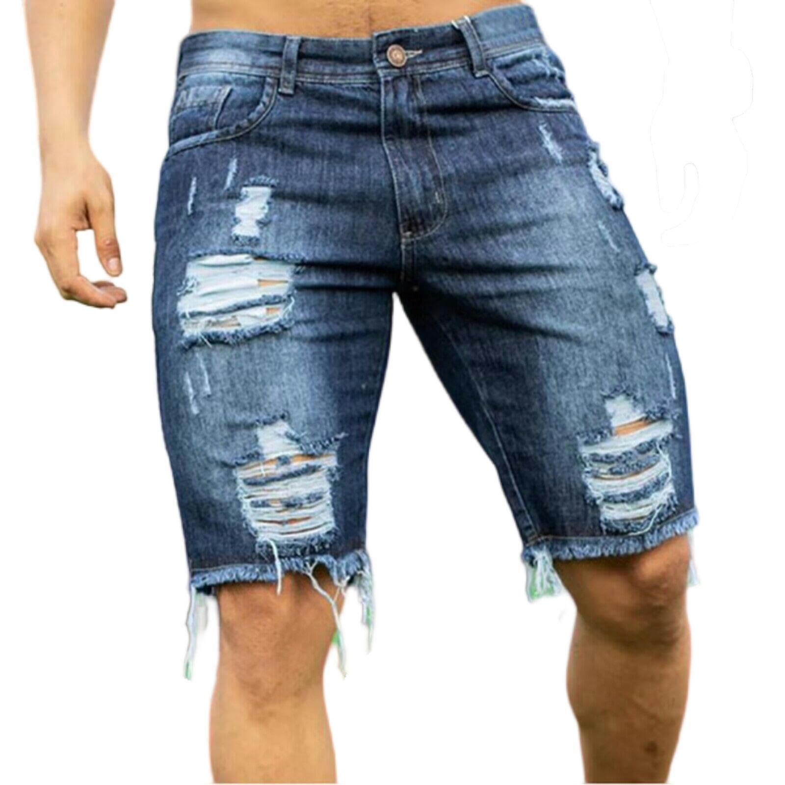Pantalones Cortos de Moda para Hombre-Azul-L