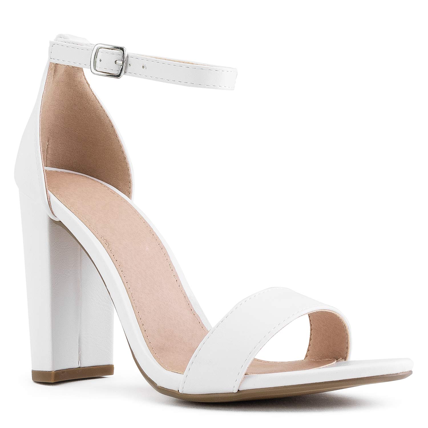 RF ROOM OF FASHION Open Toe Ankle Strap Chunky Block High Heel Dress Sandals