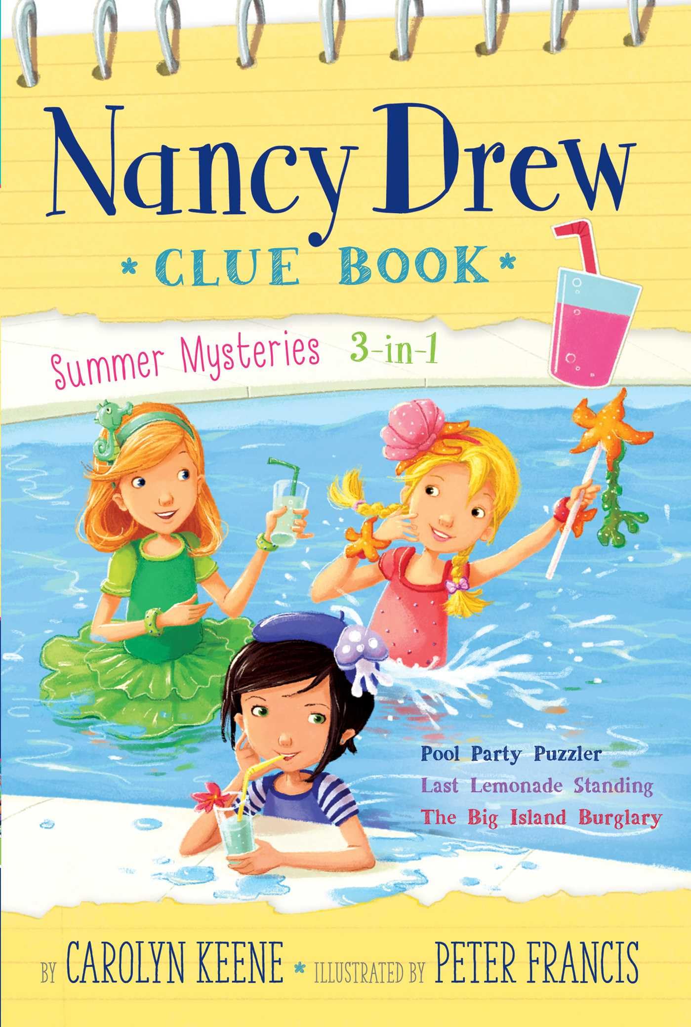 Carolyn Keene Unisex Multicolor Nancy Drew Clue Book Summer Mysteries 3-In-1 Paperback