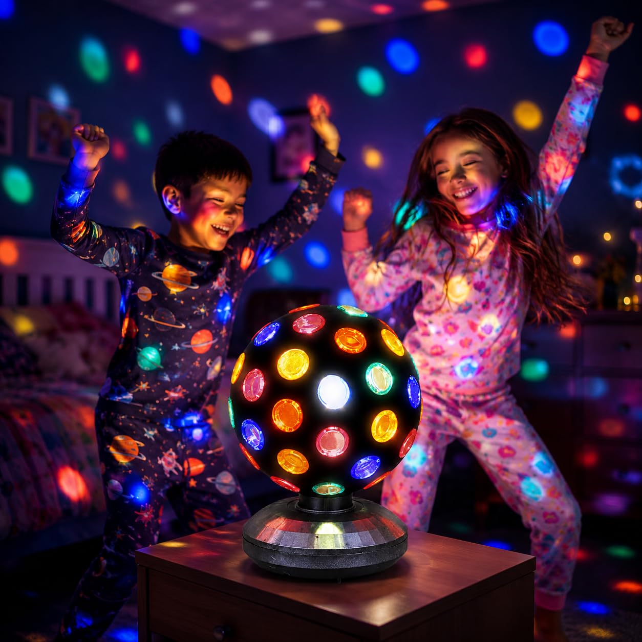 Boule disco rotative pour la maison, l'école, les fêtes, les rassemblements et les événements (lumière disco de 22,9 cm)