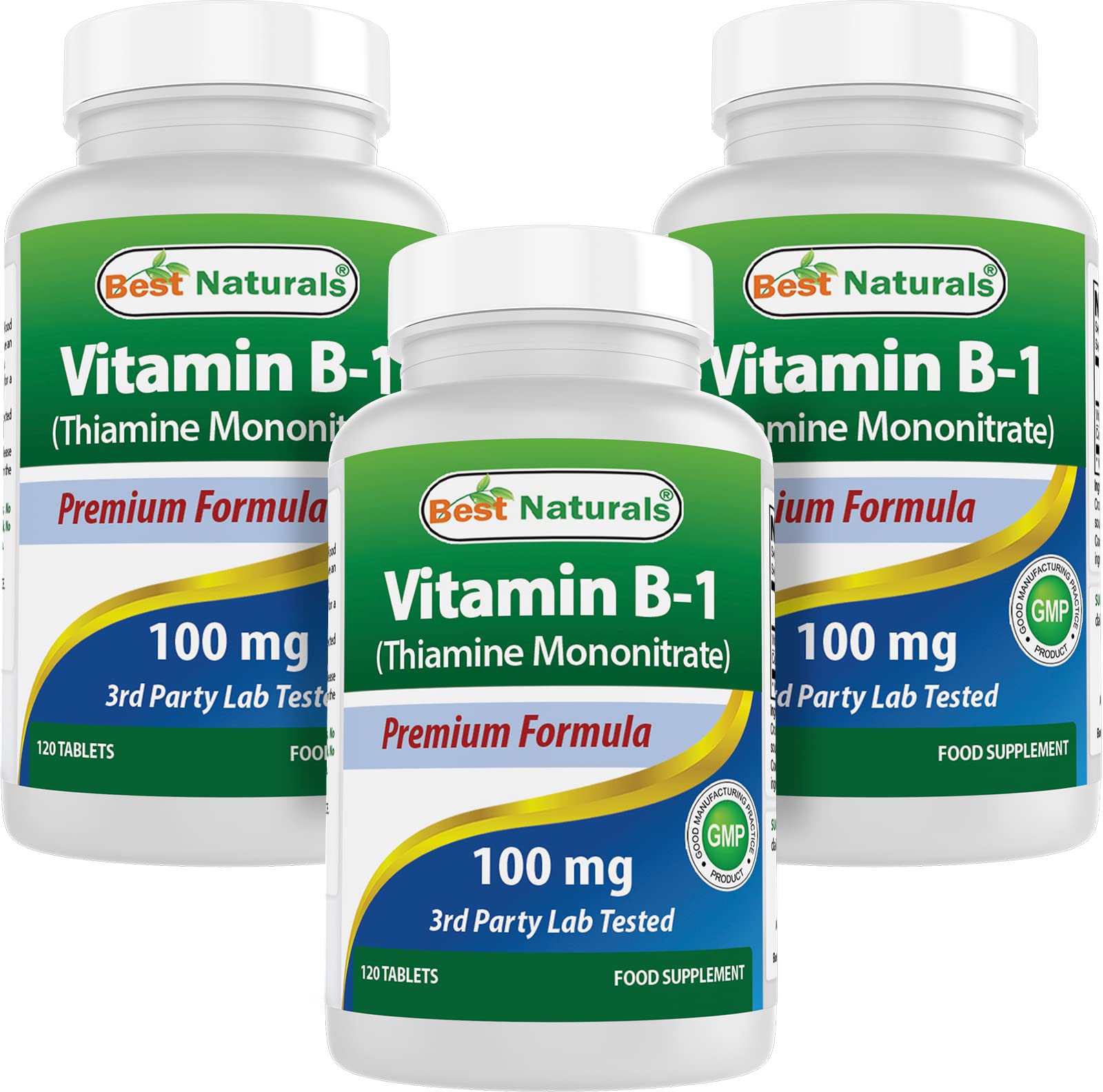 Best Naturals Vitamin B1 as Thiamine Mononitrate 100 mg 120 Tablets (120 Count (Pack of 3))
