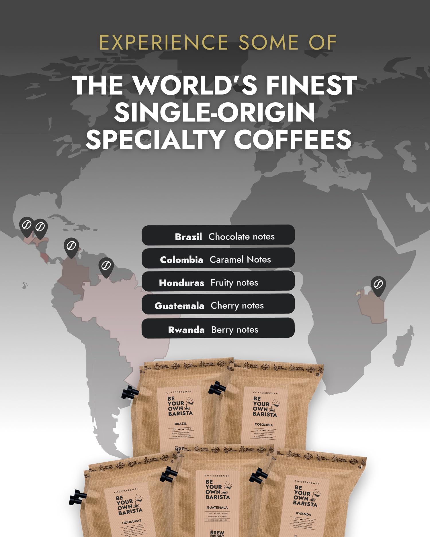 Set de regalo de café para exteriores, 10 mejores especialidades de una sola propiedad y cafés orgánicos de todo el mundo | Brew & Genießen Sie Jederzeit & überall | Kaffeelliebhaber Geschenkidee für