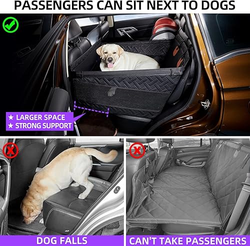 Miniatura 8 de Asiento de automóvil para perros medianos, extensor de asiento trasero para perros, funda de asiento de automóvil para perros grandes y pequeños