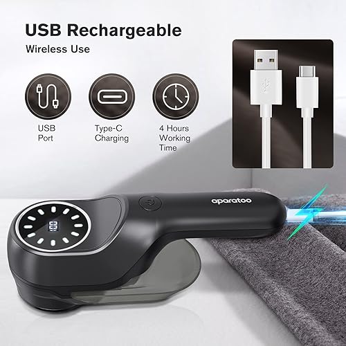 Miniatura 5 de Afeitadora de tela, removedor de pelusas, afeitadora de pelusa con 2 velocidades, 3 cuchillas reemplazables, afeitadora de suéter, afeitadora de