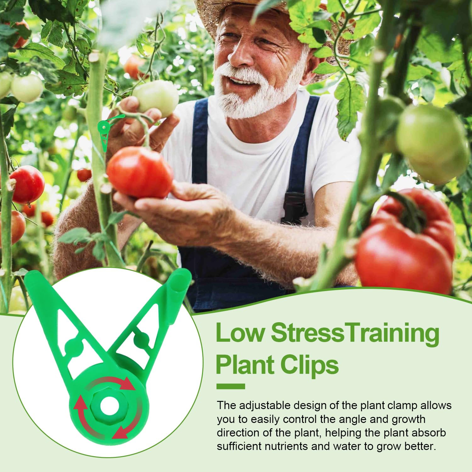 SEPT-Lot De 60 Pinces à Cintrer 90/360 ° - Clips Faible Stress Accessoires Pour Plantes Grimpantes Fleurs Rouge Vert