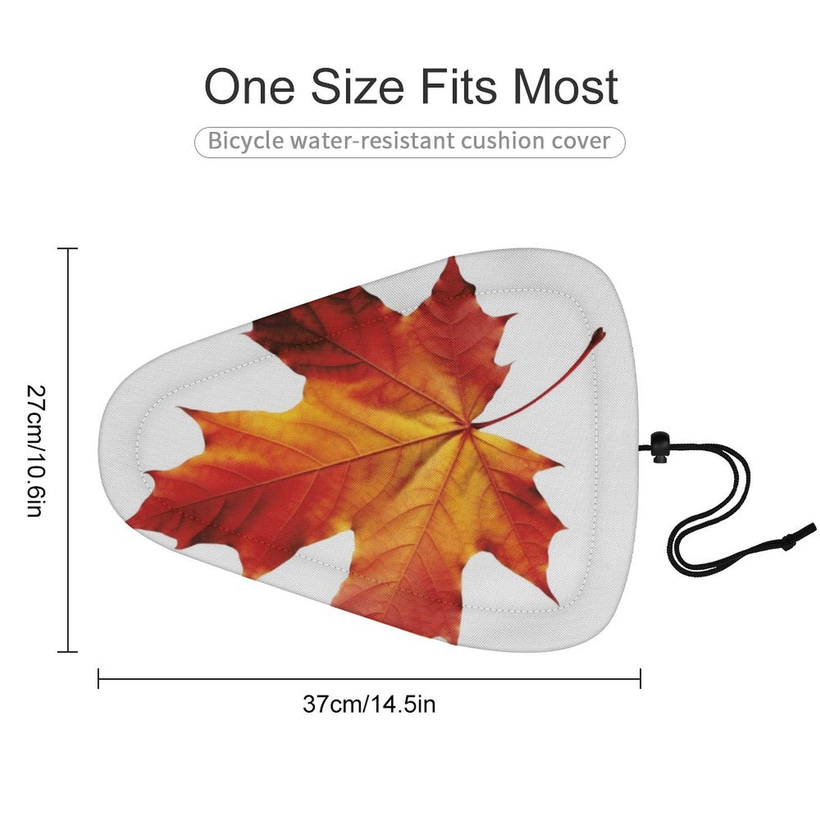 Fall Leaf Bike Seat Cover for Men Women, Waterproof & Dustproof Bike Seat Cushion with Drawstring, Adjustable Bicycle Saddle Cover for Or Rain & Sun Protection