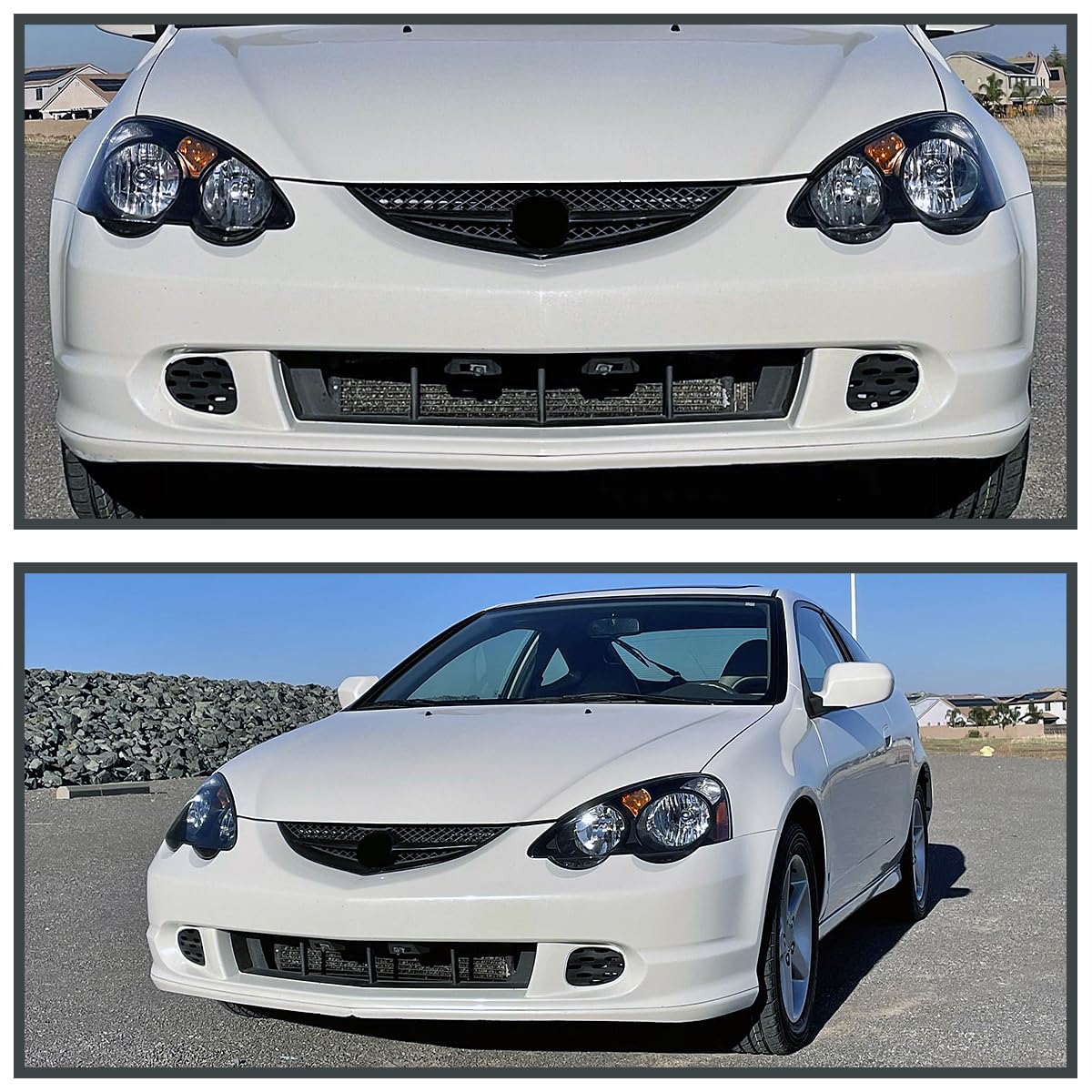 Spec-D Tuning JDM Black Headlights Compatible with 2002-2004 Acura RSX L+R Pair Head Light Lamp Assembly