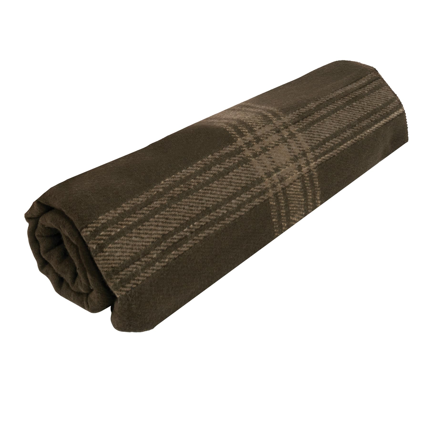 Rothco Couverture d'extérieur rayée en laine - Lourde, chaude et confortable - Couverture d'urgence - Marron/marron clair