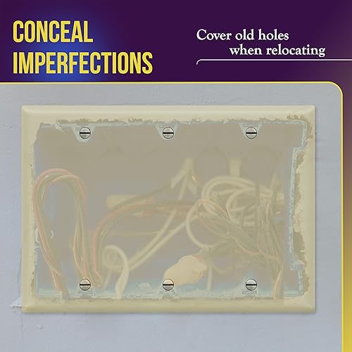 Miniatura 5 de ENERLITES Blank Device - Placa de pared, acabado brillante, tamaño de 3 bandas, 4.50 x 6.38 pulgadas, policarbonato termoplástico irrompible,