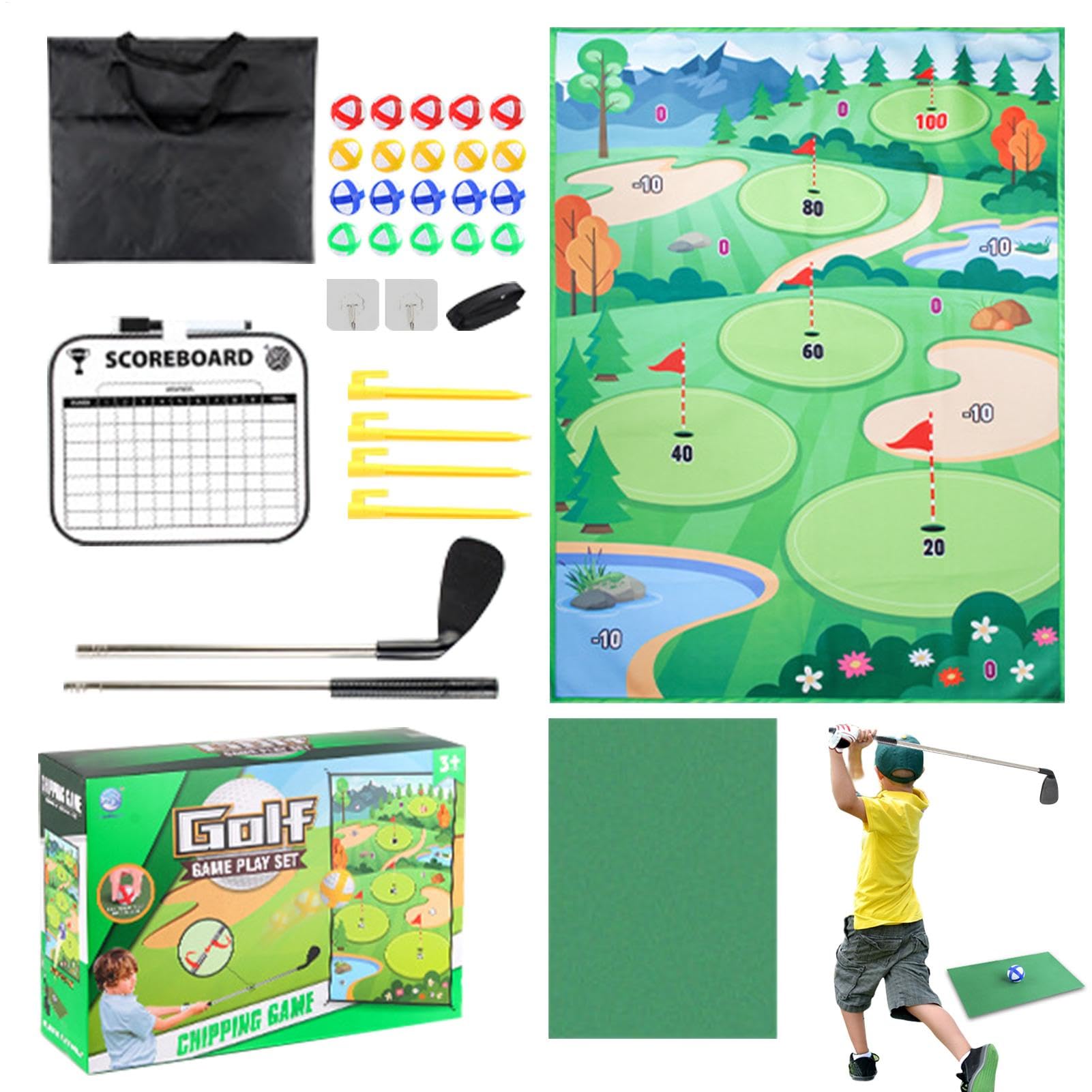 Mata do gry w golfa Chipping, mata treningowa do gry w golfa - mata treningowa do gry w golfa | mata do ćwiczeń golfowych ze stabilnym oparciem do użytku na zewnątrz, do domu,
