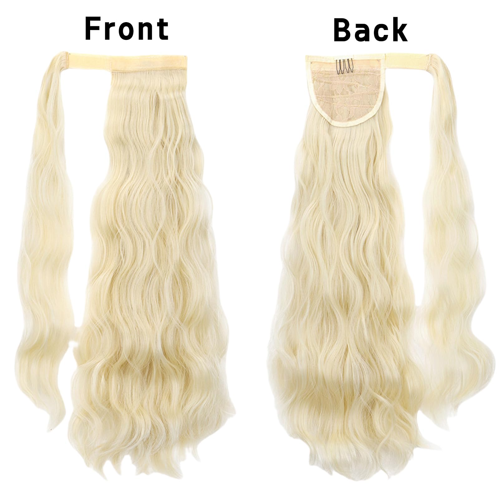 Blonde Hair Extensions Long Curly Wrap Around Ponytail Extensions Synthetic Hair Pieces for Women 2325, FH002325 - Image 4