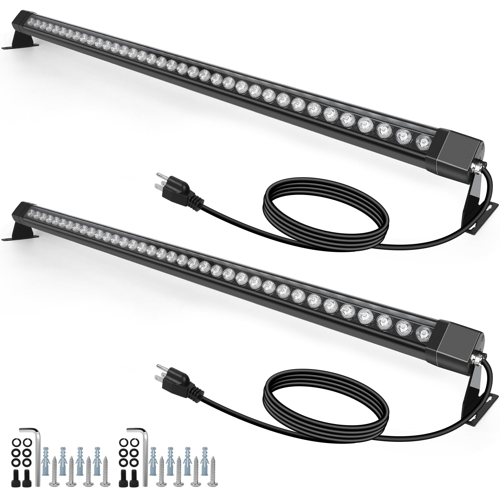 LED Wall Washer Lights Bar 2 Pack,72W 5000K Daylight White Outdoor Wall Wash Lighting,4ft IP67 Waterproof Linear Led Wall Washer Light for Garden,Backyard,Building,Courtyard Exterio Landscape Lighting