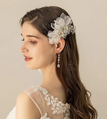 Miniatura 3 de Pendientes largos de lágrima de novia para dama de honor para mujer, aretes colgantes de gancho de moda para boda y baile de graduación