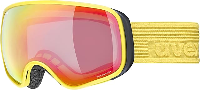 Uvex Unisex-Youth, scribble FM sph ski goggles, yellow/rainbow-clear, one size