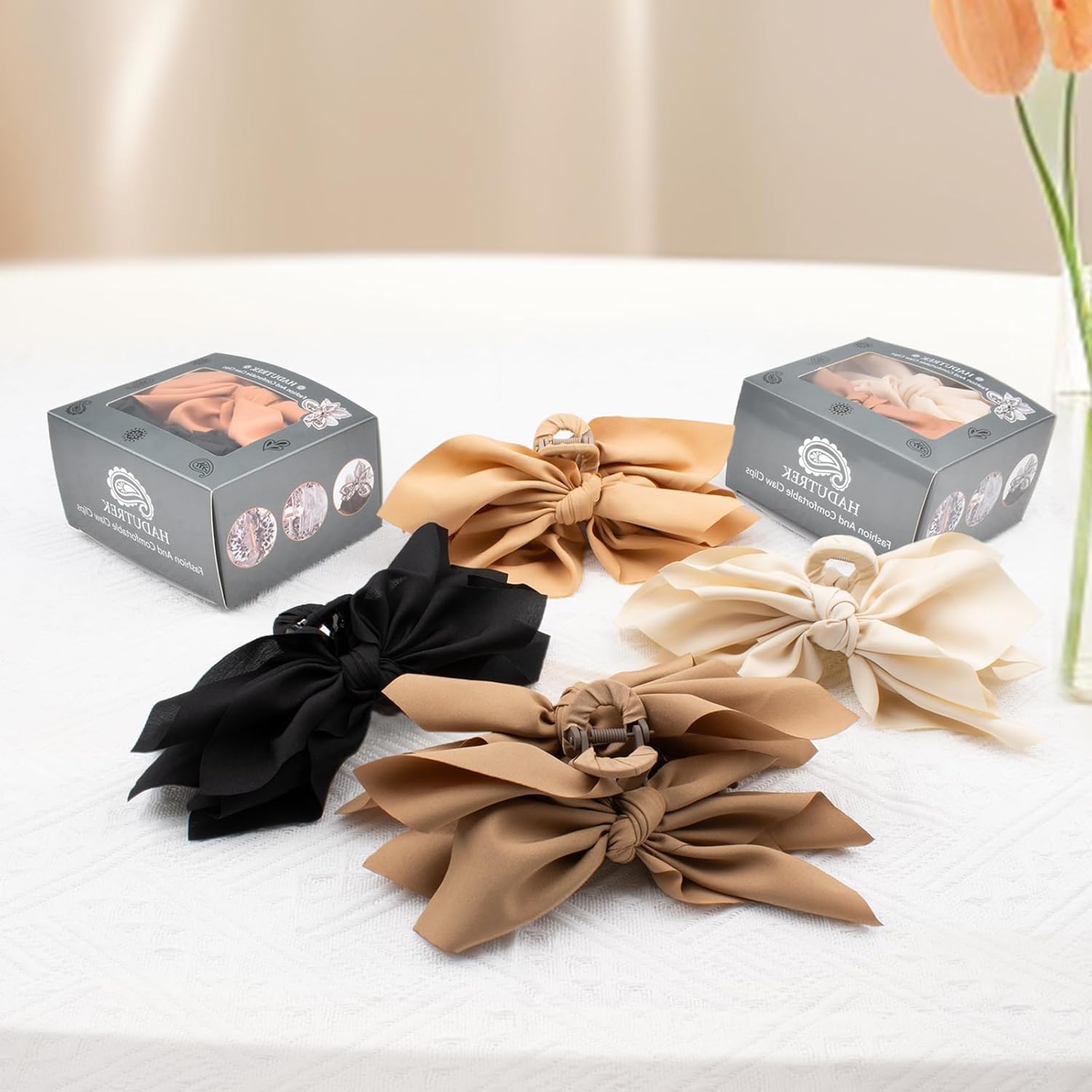 Bow Claw Hair Clips 4PCS Big Hair Bows for Women Butterfly Styling Large Hair Clips for Thin Thick Curly Hair Hair Accessories for Girls Teen Gifts for Valentine's Day - Image 8