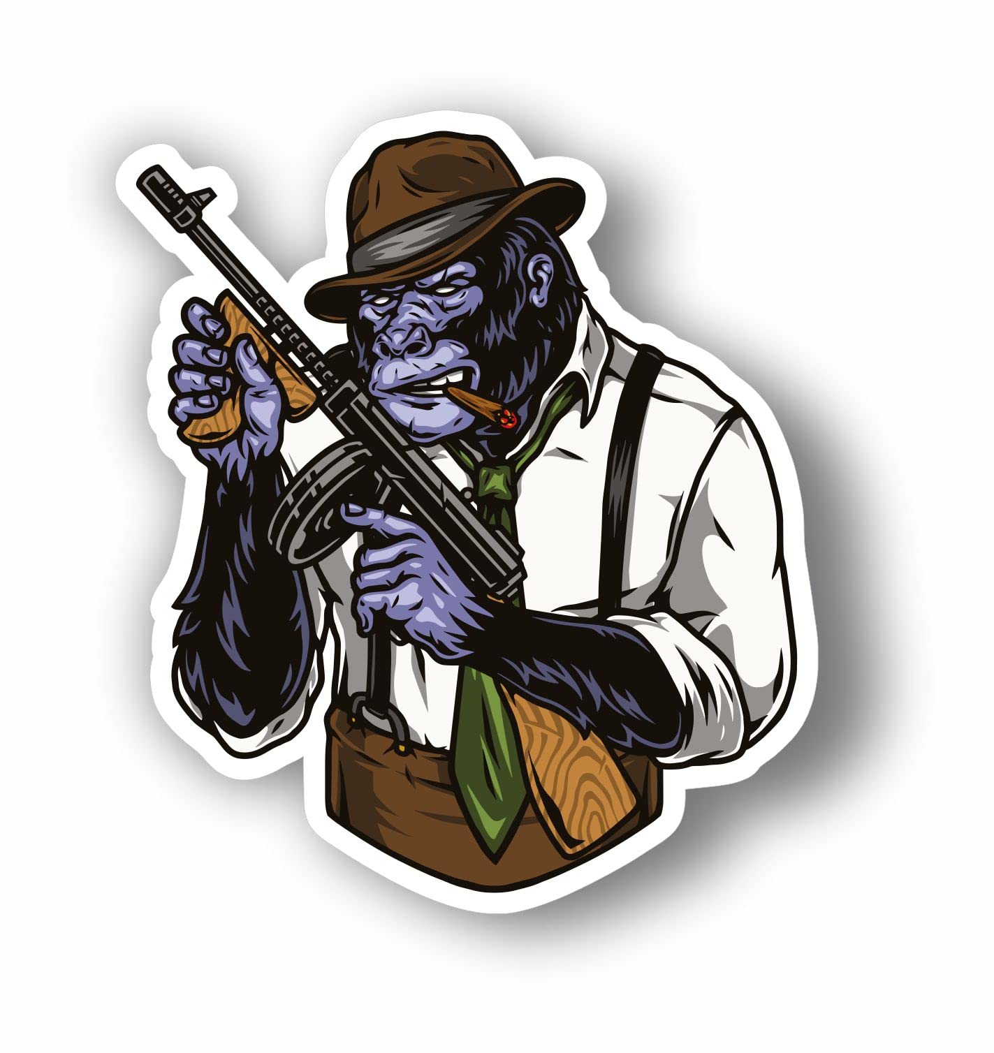 AMA SHOP GORILLA GANGSTER MOD.1 PVC Sticker for Wall Decals Car Motorcycle Helmet RV