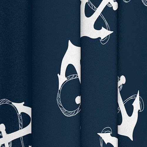 Miniatura 7 de Mantel redondo náutico con ancla de mar de 60 pulgadas, resistente a las manchas, mantel redondo de poliéster para comedor, cocina, fiesta,