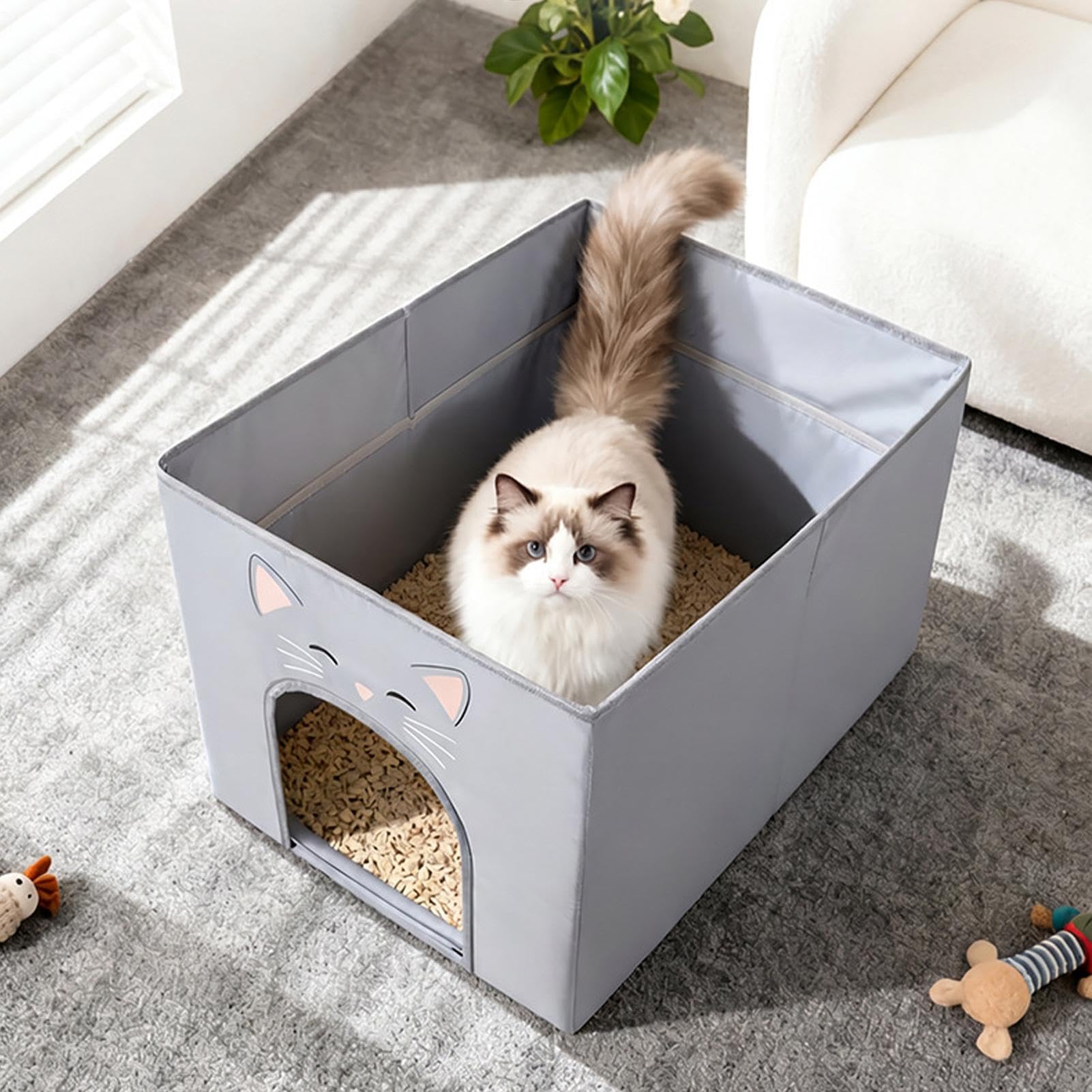 Lettiera portatile per gatti, pieghevole, portatile, a prova di perdite | Lettiera per gatti per gatti e interni, all'aperto a casa, in viaggio, in camper e in auto, in campeggio e in hotel