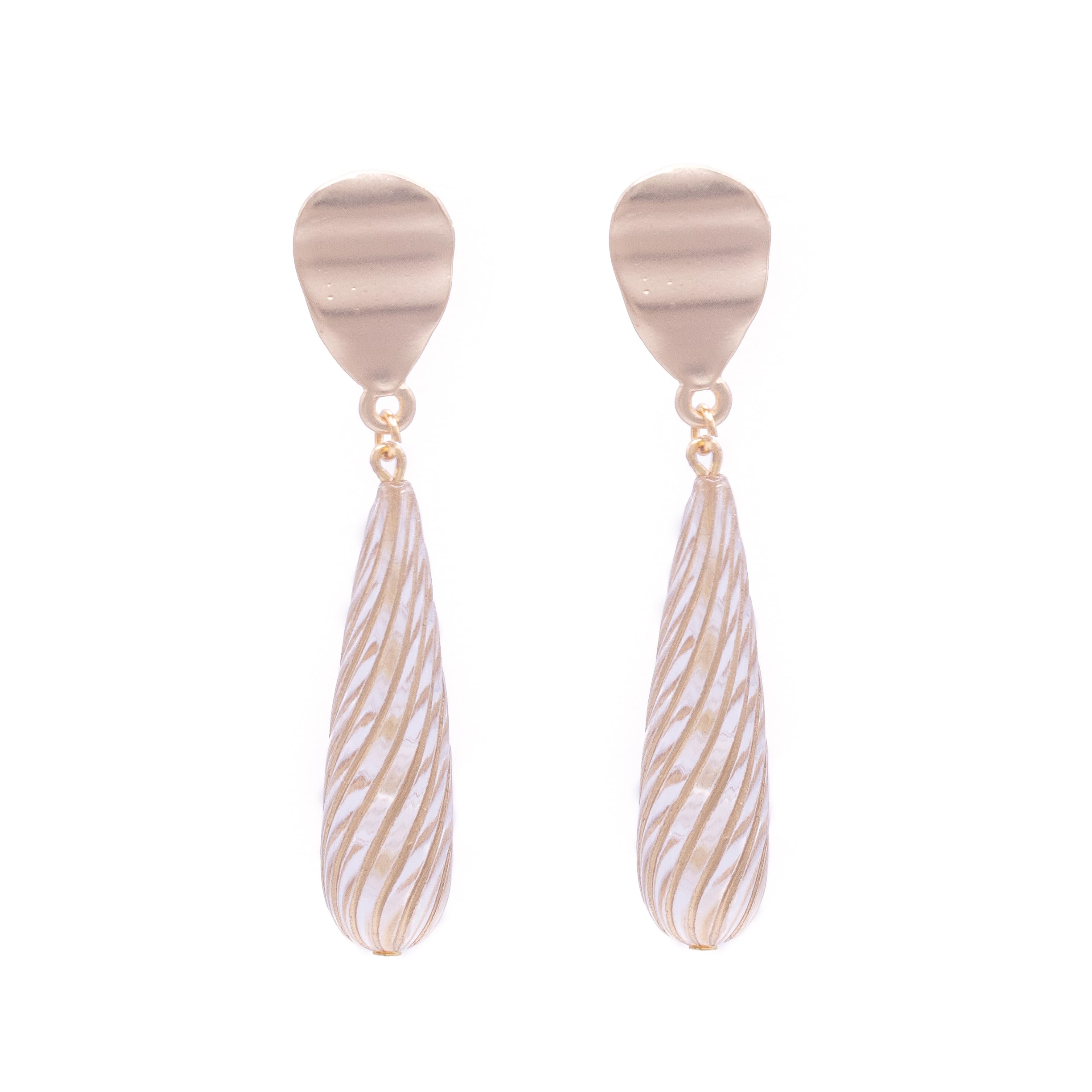 NILUXE DESIGNPendientes mujer largos dorados - Pendientes gota de agua - Pendientes colgantes mujer dorados y resina - Pendientes dorados mujer y zamak- Regalo día de la madre (Modelo 1)