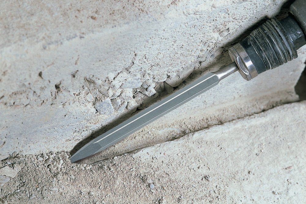 wolfcraft Pointed Chisel, SDS Plus Shank I 7910000, Schwarz - Image 2