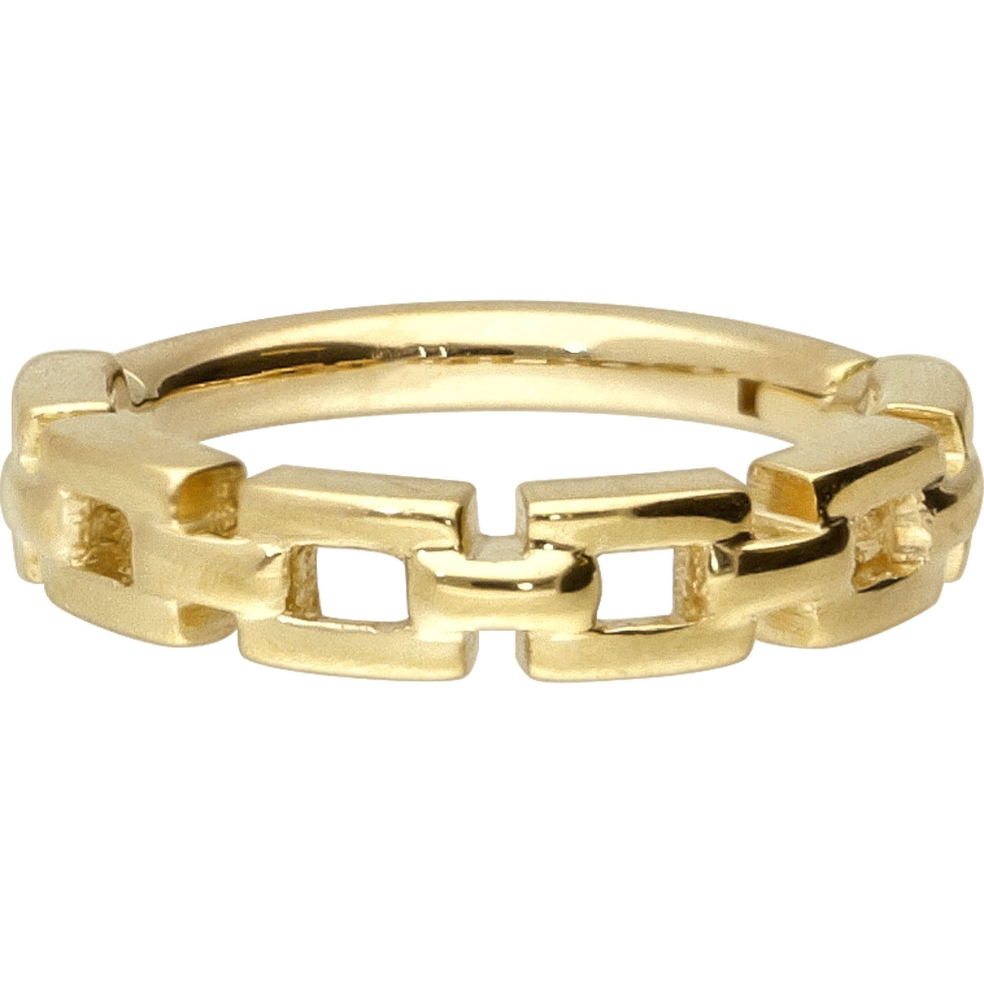 PIERCINGLINE Piercing Ring 14K Gold Segmentring Clicker KETTEN-DESIGN 585er Gold - Goldfarben