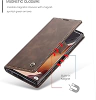 Vista 4 de Funda tipo cartera para Samsung Galaxy Note 20 Ultra, piel sintética, cierre magnético, con ranuras para tarjetas, bolsillos para efectivo