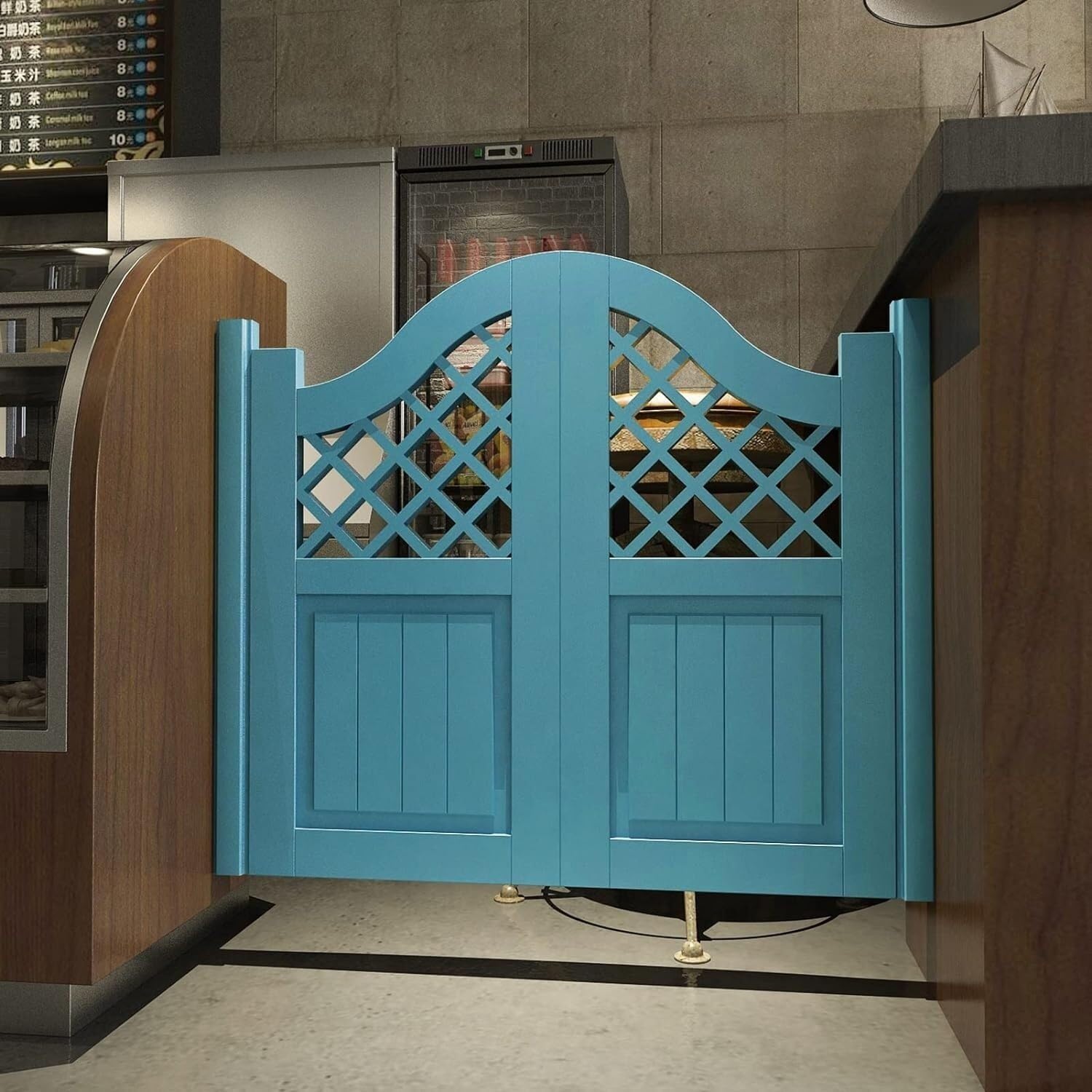 HHOZsafety Swinging Cafe Doors, Wooden Louvered Door Auto Close Partition Door for Shopping Mall Bar,Half-waist Door(75x90CM/29.5x35.4IN)