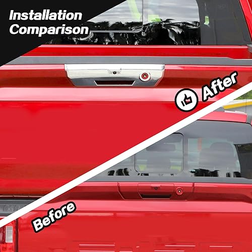 Vista 2 de JeCar Funda para manija de puerta trasera, accesorios exteriores compatibles con Ford F150 2021 2022 2023 (cromado)